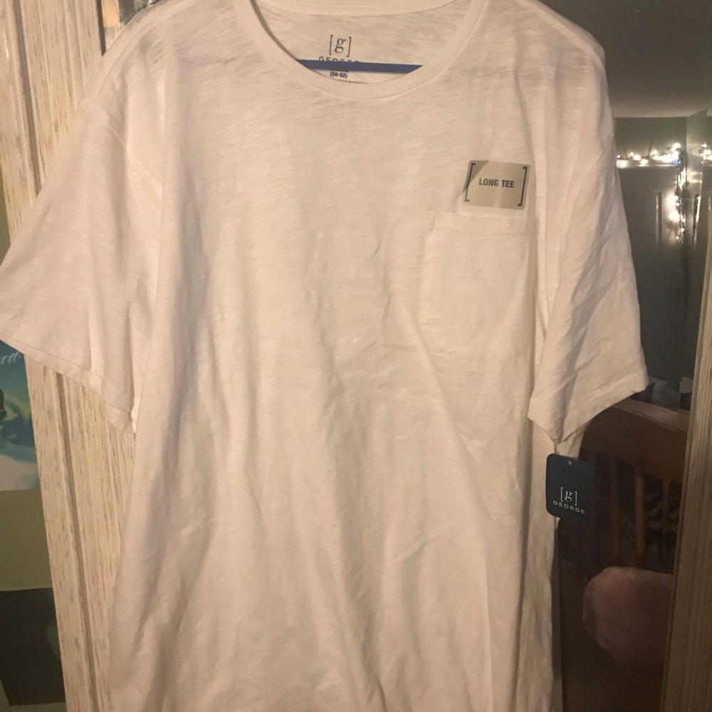 George plain white 2X T-shirt